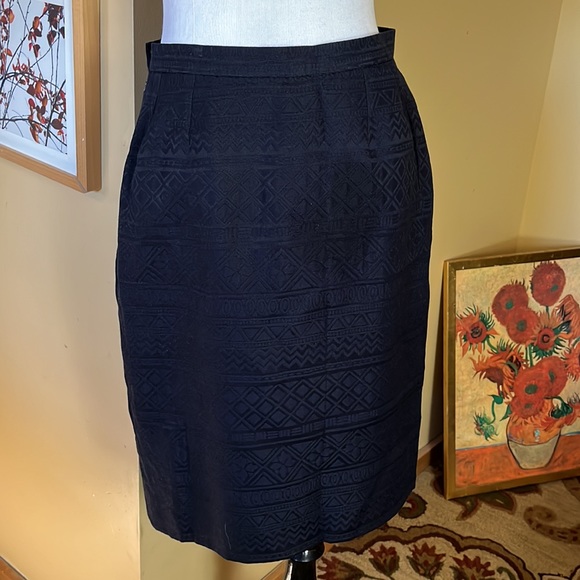 Vtg GIVENCHY Couture Size: EU 42 Monochrome Textured Classic Pencil Elegant NEW - Picture 4 of 16